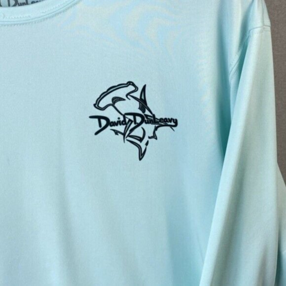 David DunLeavy Performance T-shirt Men's XL Hammerhead Shark Deco Artic Blue EUC - Picture 3 of 12